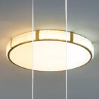 Plafonnier LED rond doré élégant