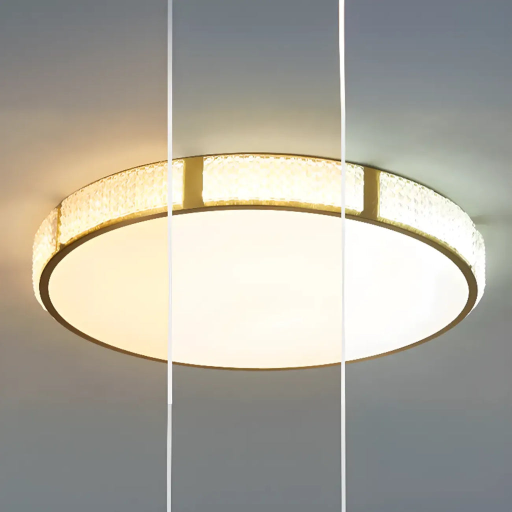 Plafonnier LED rond doré élégant