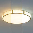 Plafonnier LED rond doré élégant