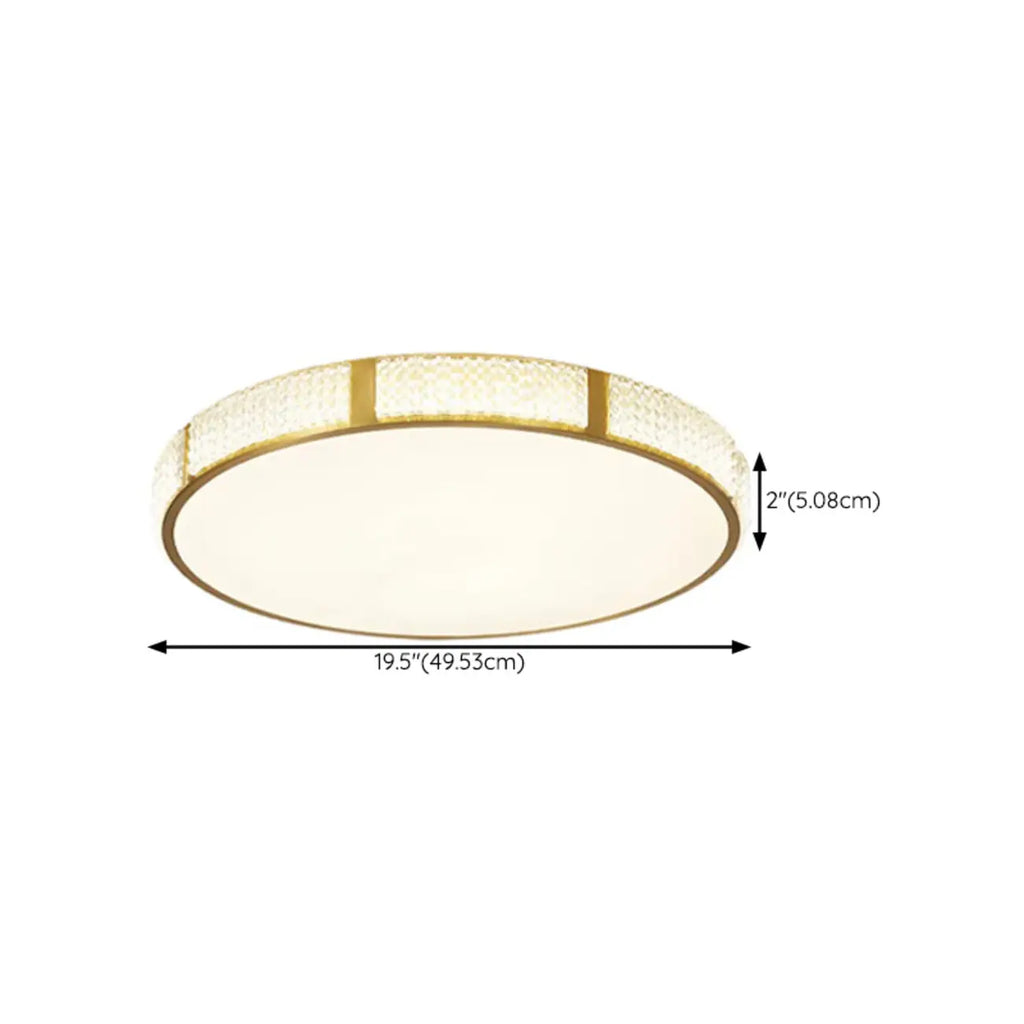 Plafonnier LED rond doré élégant