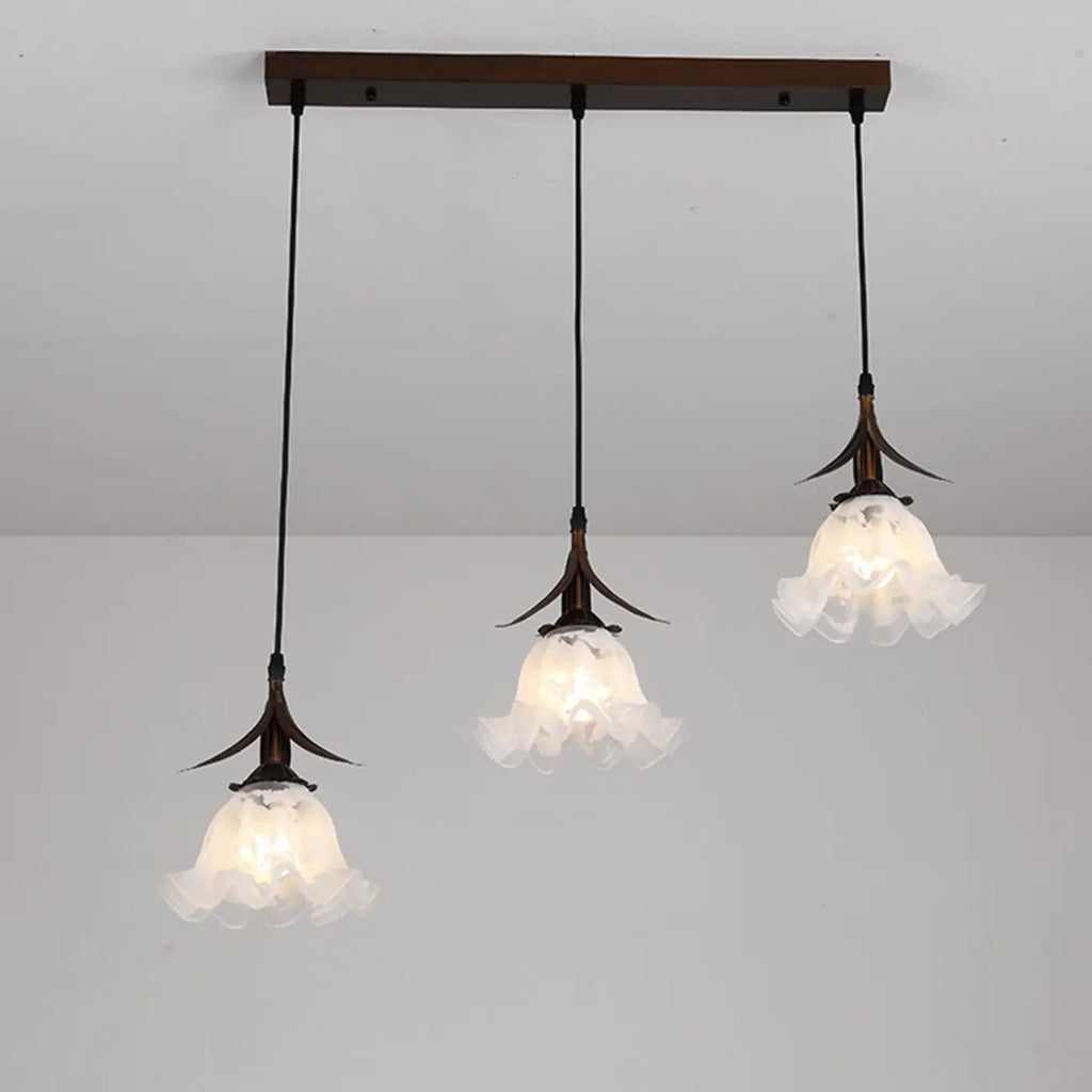 Suspension moderne en verre en forme de fleur pour la cuisine