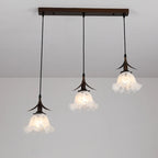 Suspension moderne en verre en forme de fleur pour la cuisine