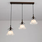Suspension moderne en verre en forme de fleur pour la cuisine