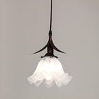 Suspension moderne en verre en forme de fleur pour la cuisine