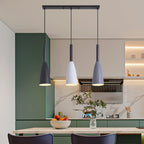 Lampada a sospensione da isola a 3 luci, in metallo a forma di cono, moderna, per cucina
