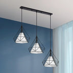 Lampada a sospensione da isola a 3 luci, in metallo a forma di cono, moderna, per cucina