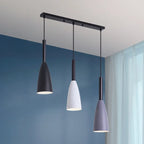 Lampada a sospensione da isola a 3 luci, in metallo a forma di cono, moderna, per cucina