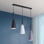 Lampada a sospensione da isola a 3 luci, in metallo a forma di cono, moderna, per cucina