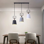 Lampada a sospensione da isola a 3 luci, in metallo a forma di cono, moderna, per cucina