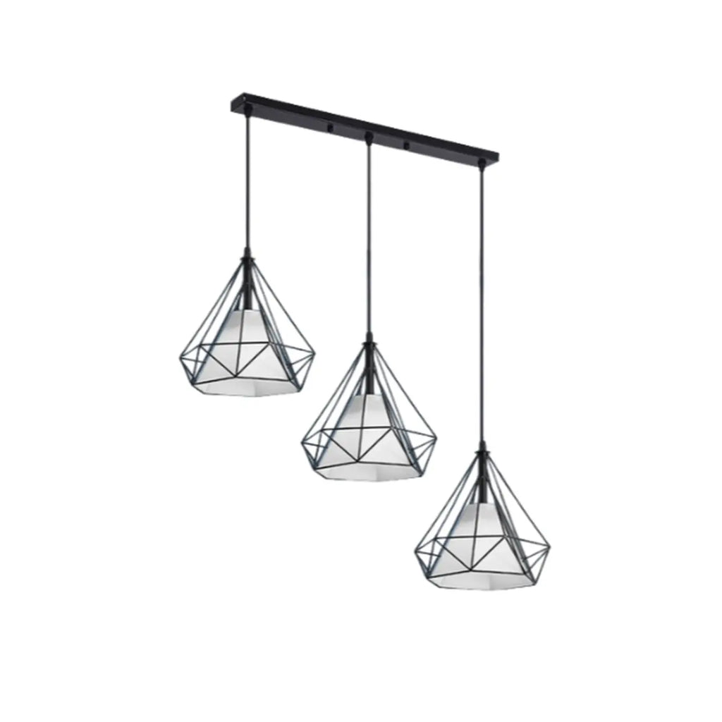 Lampada a sospensione da isola a 3 luci, in metallo a forma di cono, moderna, per cucina