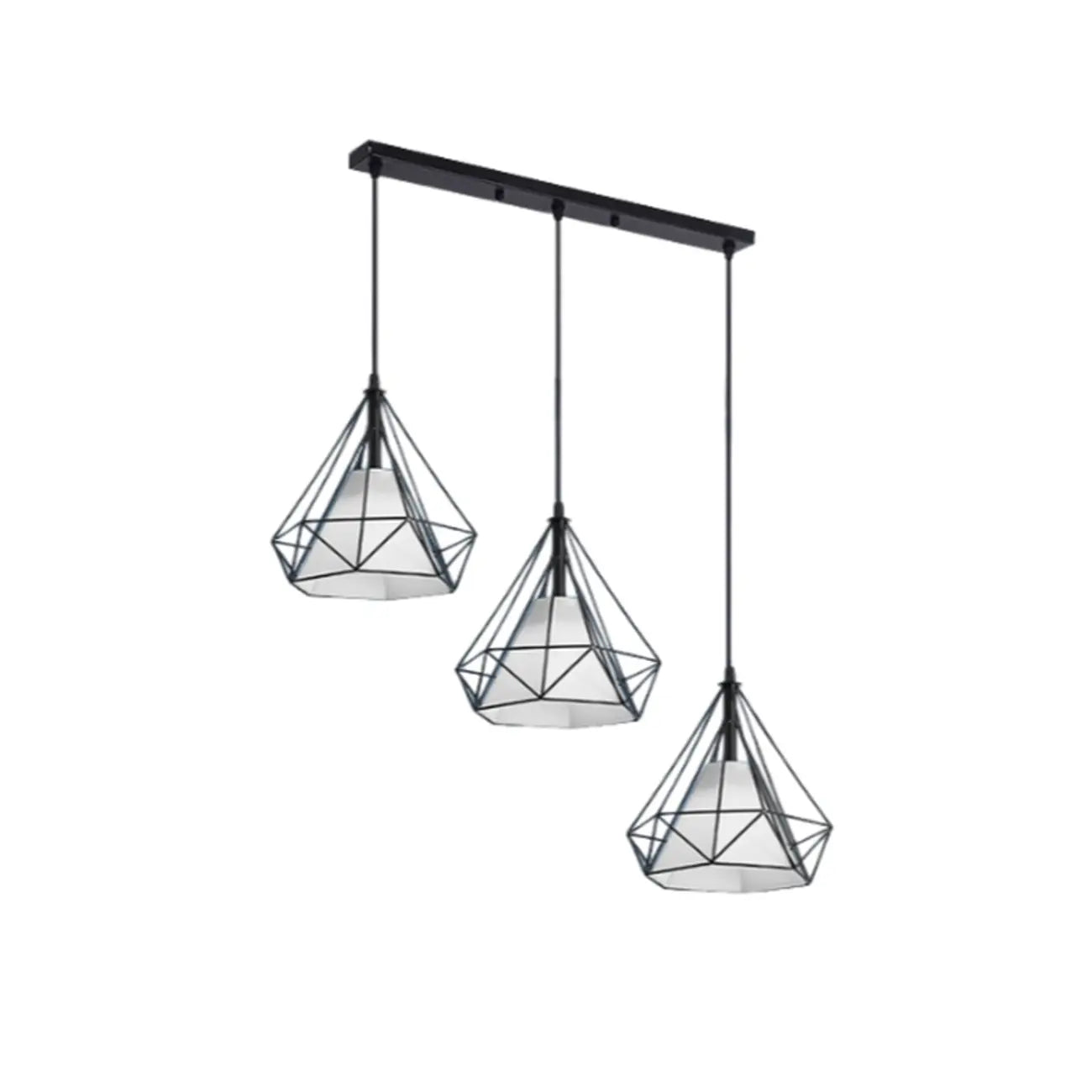 Lampada a sospensione da isola a 3 luci, in metallo a forma di cono, moderna, per cucina