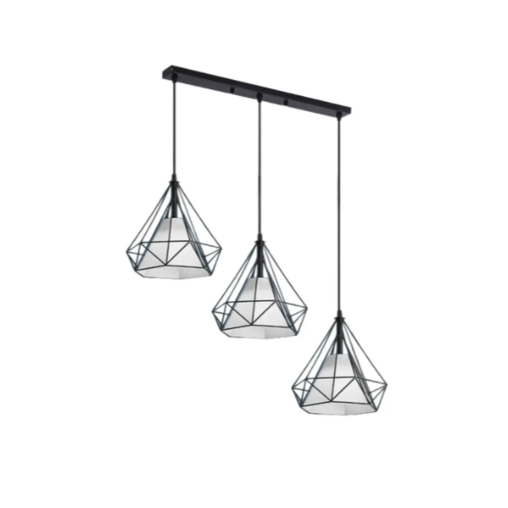 Lampada a sospensione da isola a 3 luci, in metallo a forma di cono, moderna, per cucina