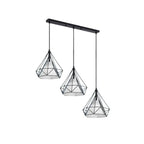 Lampada a sospensione da isola a 3 luci, in metallo a forma di cono, moderna, per cucina