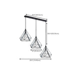 Lampada a sospensione da isola a 3 luci, in metallo a forma di cono, moderna, per cucina