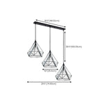 Lampada a sospensione da isola a 3 luci, in metallo a forma di cono, moderna, per cucina