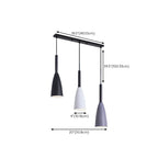 Lampada a sospensione da isola a 3 luci, in metallo a forma di cono, moderna, per cucina