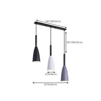 Lampada a sospensione da isola a 3 luci, in metallo a forma di cono, moderna, per cucina