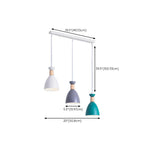 Lampada a sospensione da isola a 3 luci, in metallo a forma di cono, moderna, per cucina