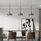 Suspension moderne en métal avec abat-jour cylindrique réglable pour îlot de cuisine