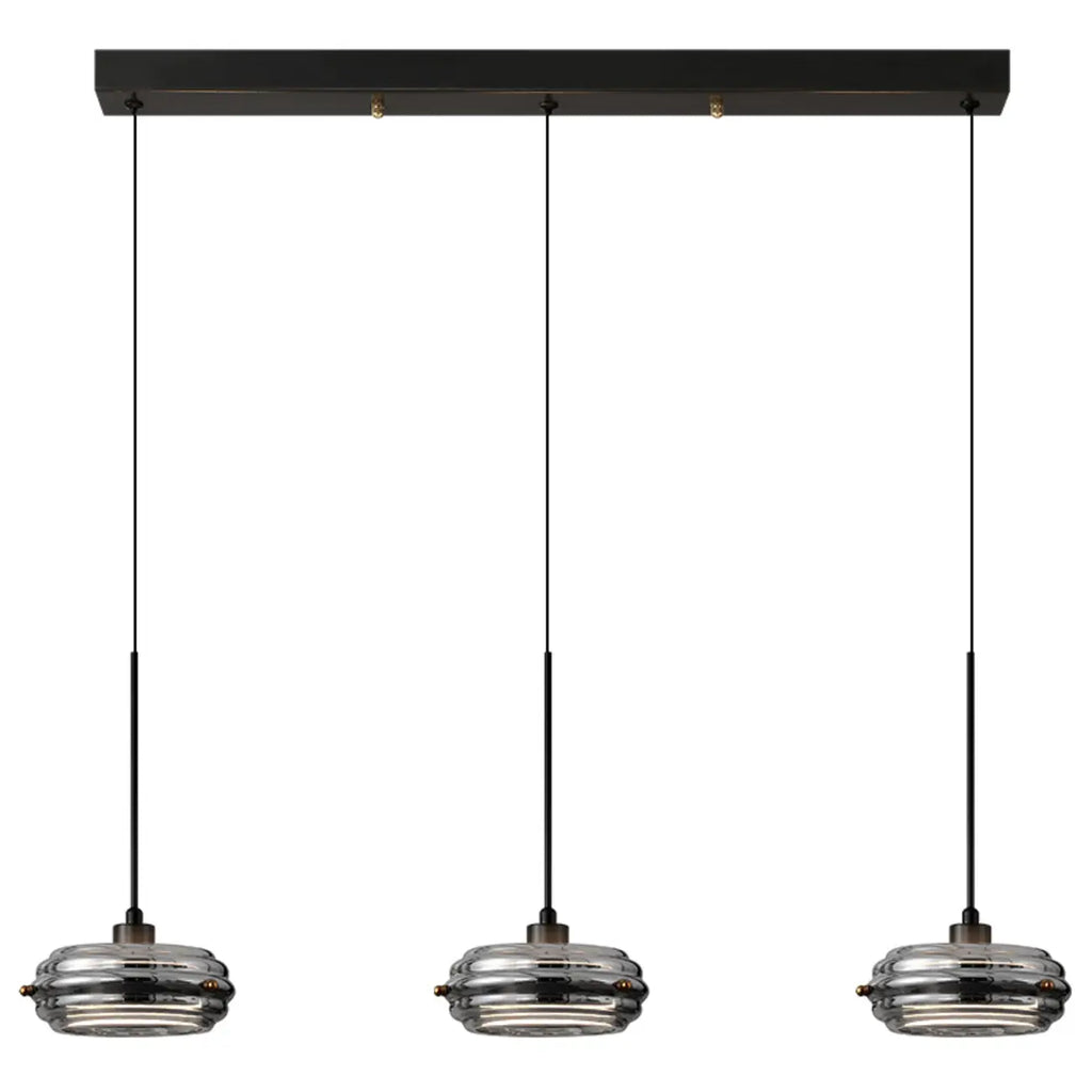 Suspension moderne en métal avec abat-jour cylindrique réglable pour îlot de cuisine