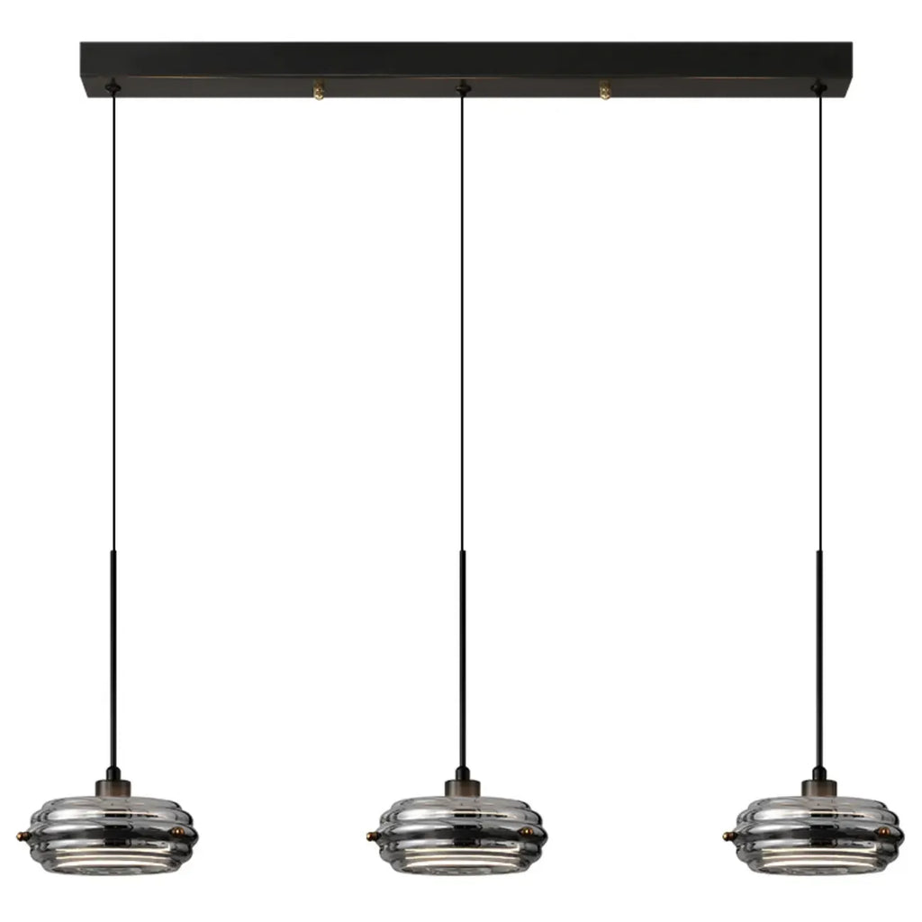 Suspension moderne en métal avec abat-jour cylindrique réglable pour îlot de cuisine