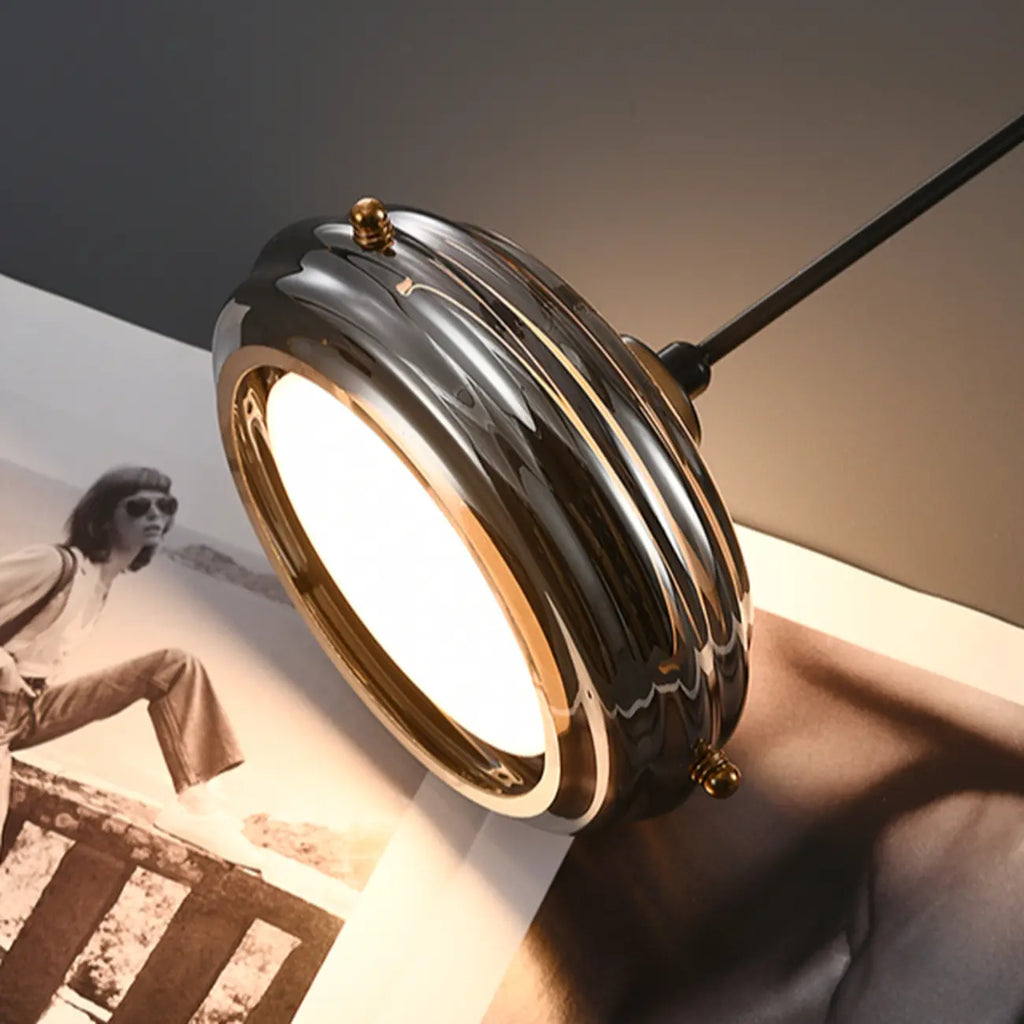 Suspension moderne en métal avec abat-jour cylindrique réglable pour îlot de cuisine
