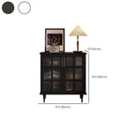 Meuble de rangement moderne en bois noir et verre cannelé pour salon