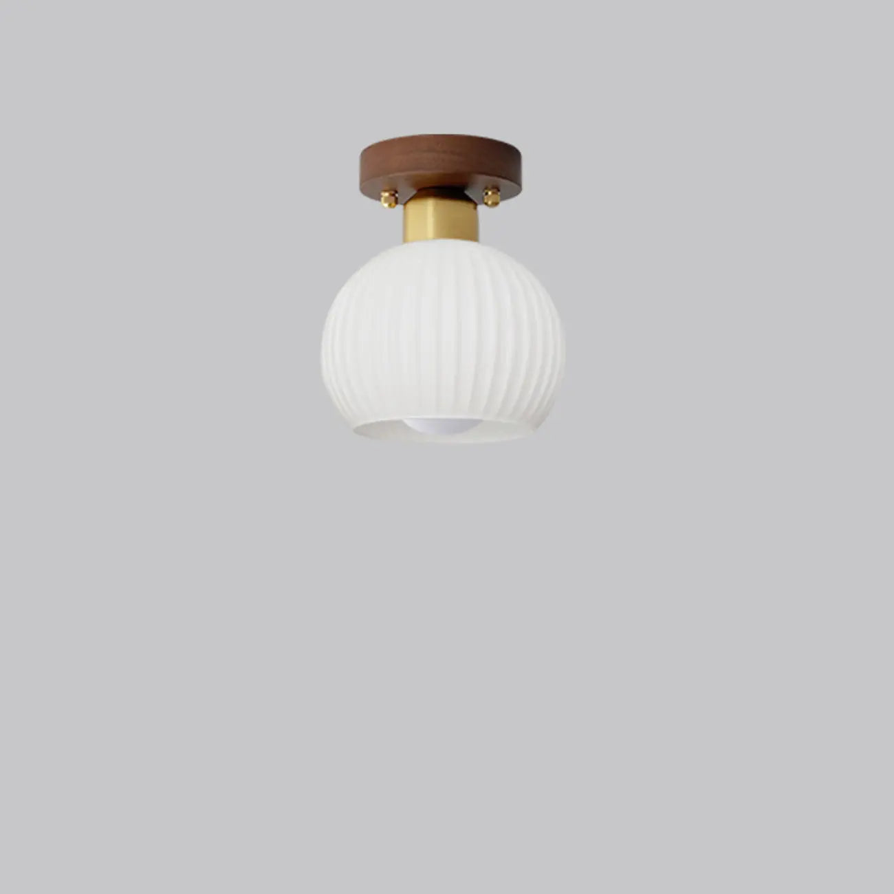 Plafonnier semi-encastré moderne crème à une lumière avec dôme en verre