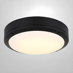 Plafonnier LED rond industriel en métal noir