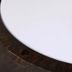Plafonnier LED rond industriel en métal noir