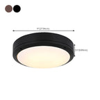 Plafonnier LED rond industriel en métal noir