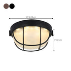 Plafonnier LED rond industriel en métal noir