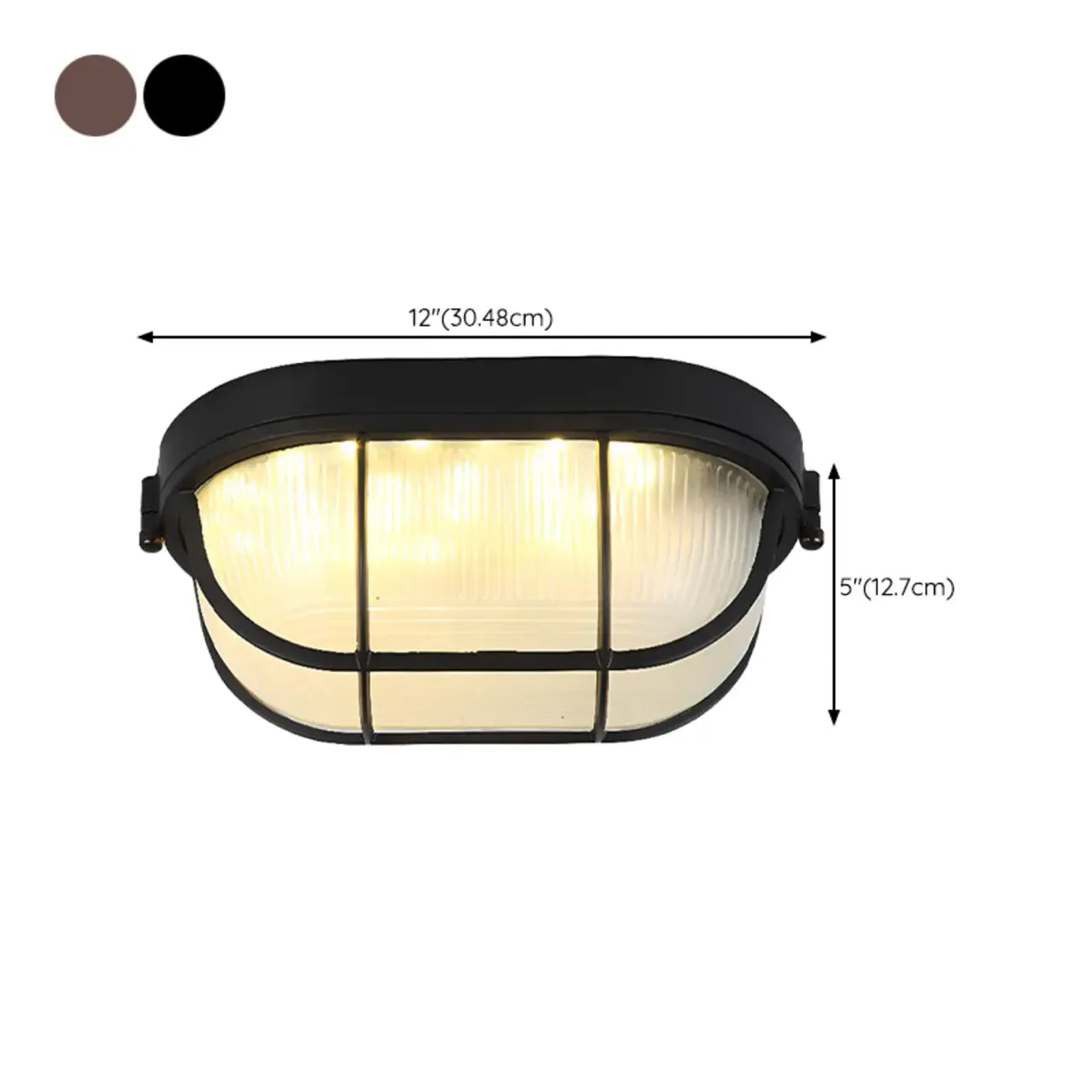 Plafonnier LED rond industriel en métal noir