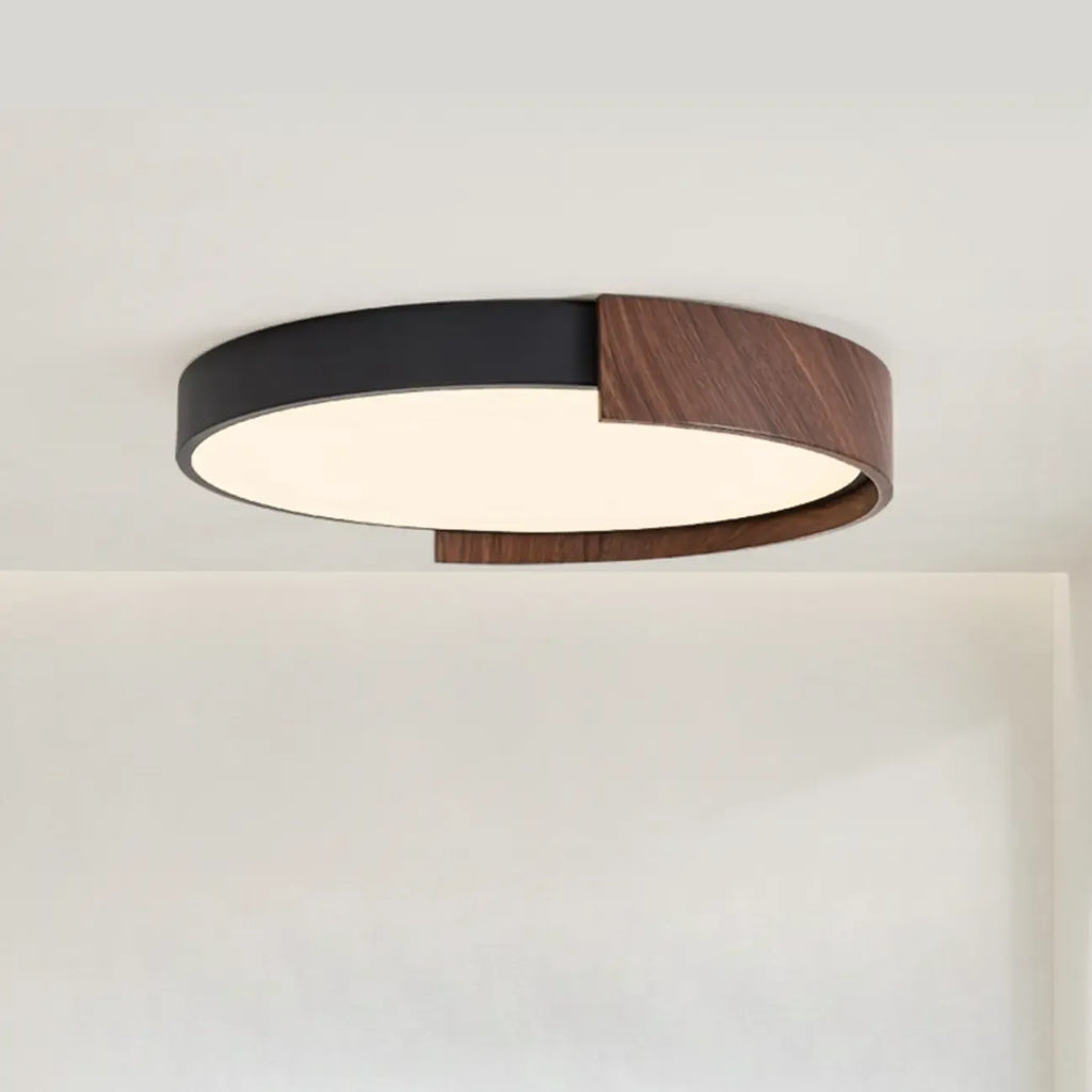 Plafonnier LED noir à intensité variable pour chambre à coucher