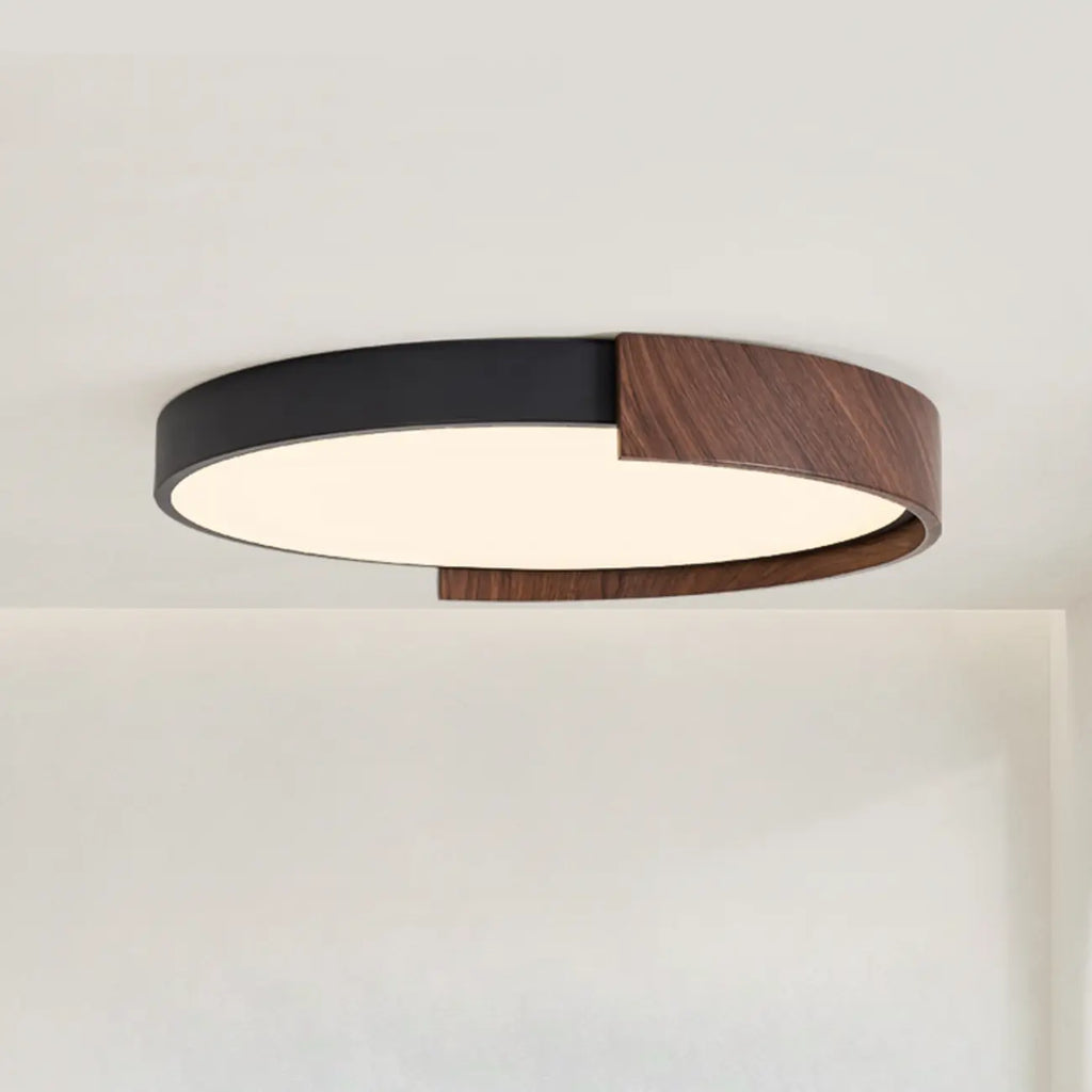 Plafonnier LED noir à intensité variable pour chambre à coucher