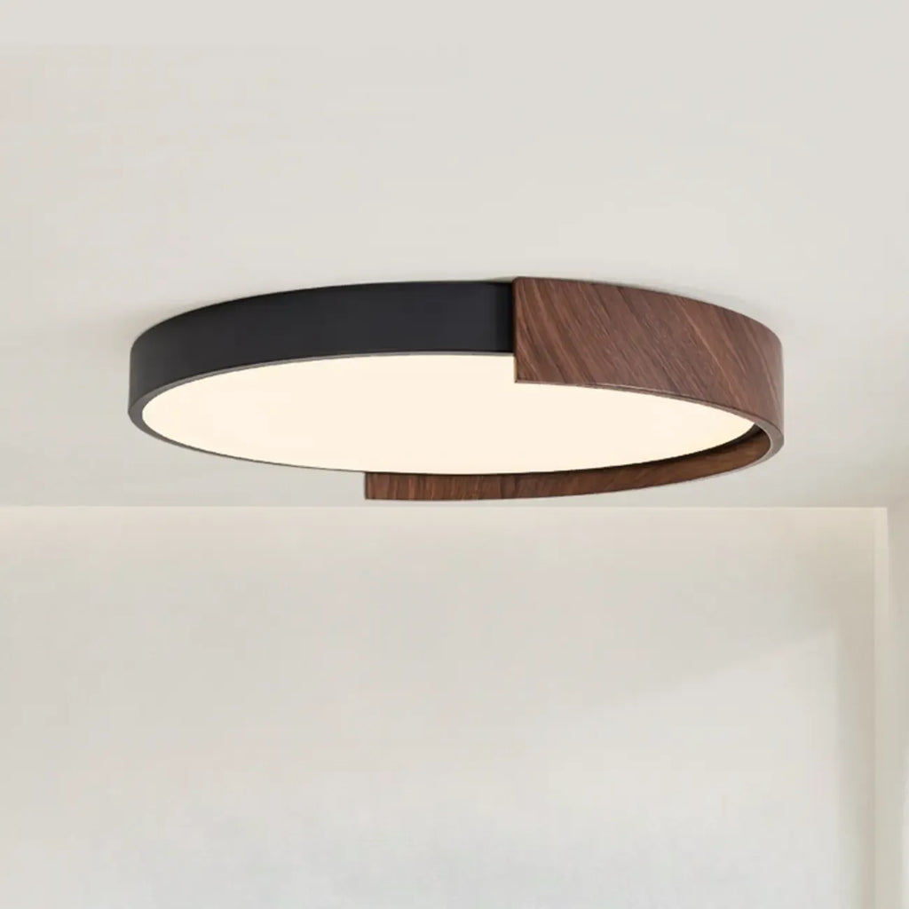 Plafonnier LED noir à intensité variable pour chambre à coucher