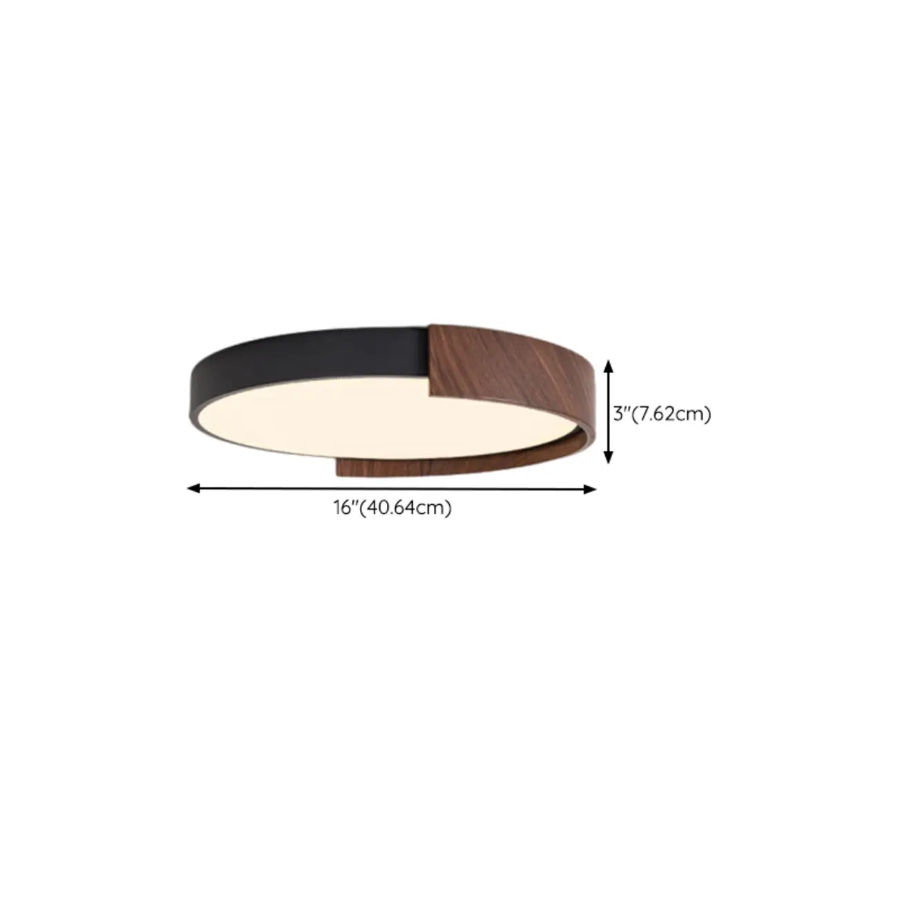 Plafonnier LED noir à intensité variable pour chambre à coucher