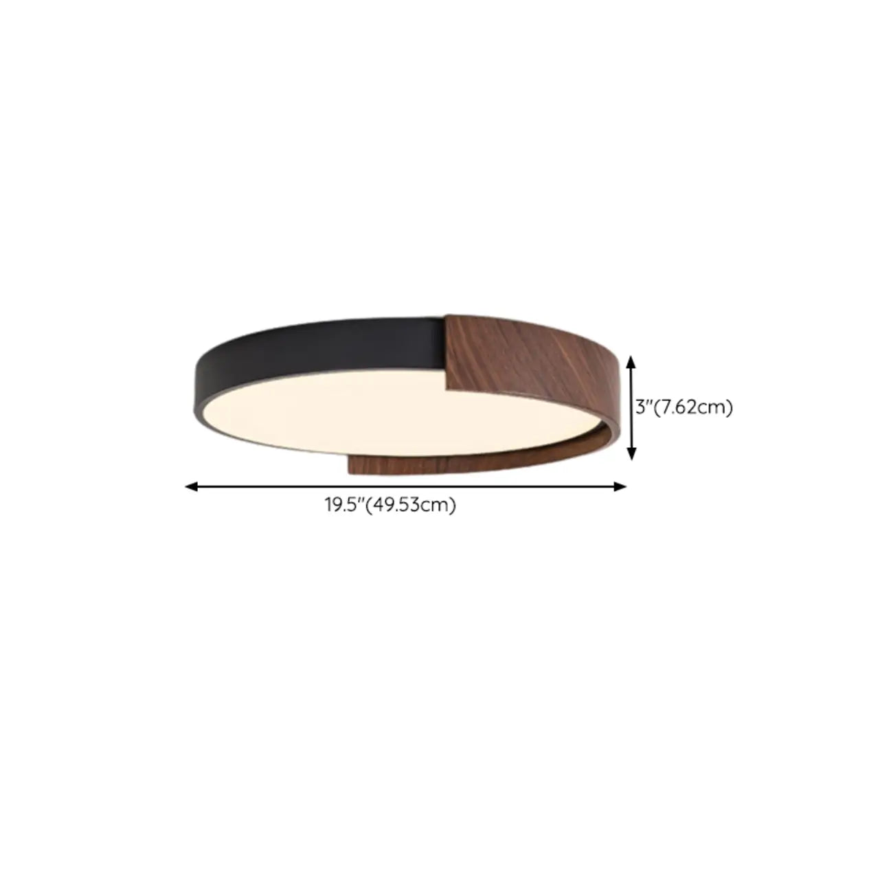 Plafonnier LED noir à intensité variable pour chambre à coucher