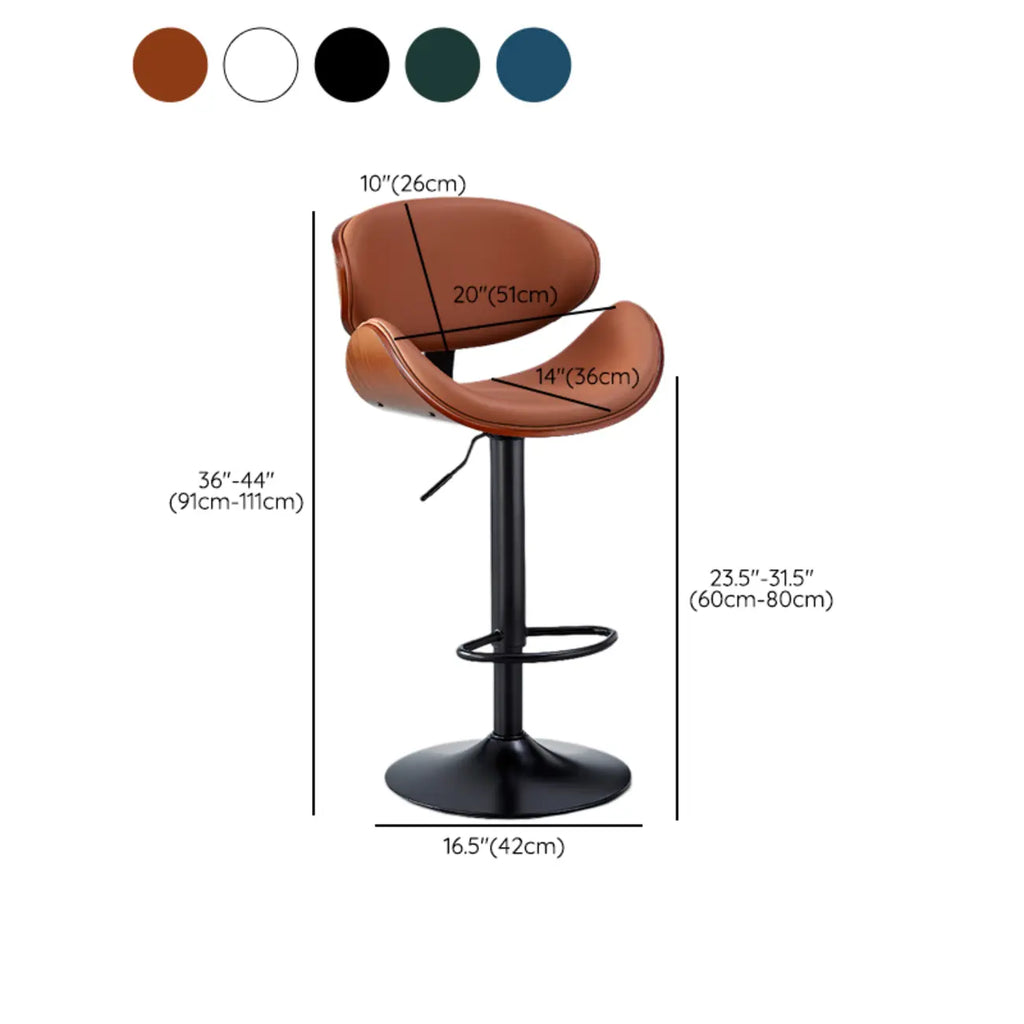 Tabourets de bar pivotants réglables en cuir
