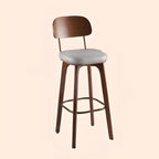 Tabourets de bar carrés en cuir de style moderne du milieu du siècle avec dossier