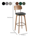 Tabourets de bar carrés en cuir de style moderne du milieu du siècle avec dossier