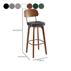 Tabourets de bar carrés en cuir de style moderne du milieu du siècle avec dossier
