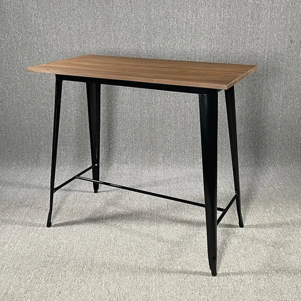 Tables de bar industrielles en bois brun et métal noir