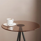 Table d'appoint ronde glamour en verre avec pieds en métal