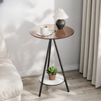 Table d'appoint ronde glamour en verre avec pieds en métal