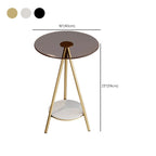 Table d'appoint ronde glamour en verre avec pieds en métal