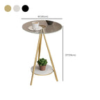 Table d'appoint ronde glamour en verre avec pieds en métal