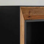 Vitrine de rangement ouverte moderne en pin noir et brun