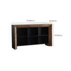 Vitrine de rangement ouverte moderne en pin noir et brun