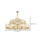 Lustre rond en cristal avec anneau doré glamour